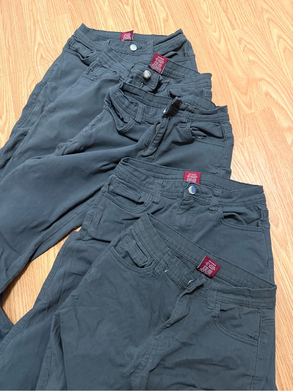 Dark Charcoal Slim Jeans with Red Logo Tabs
